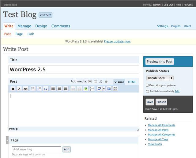 WordPress 2.5