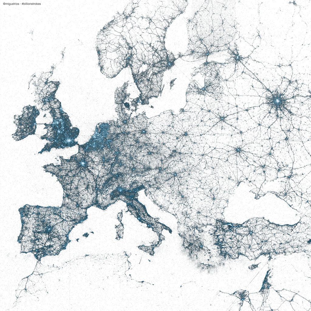 Визуализация твитов Европа