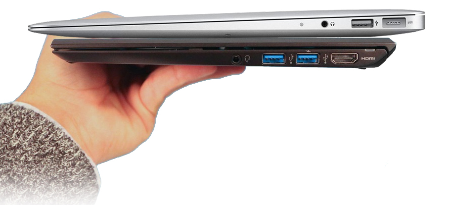 Сравнение толщины Sony VAIO Pro и MacBook Air