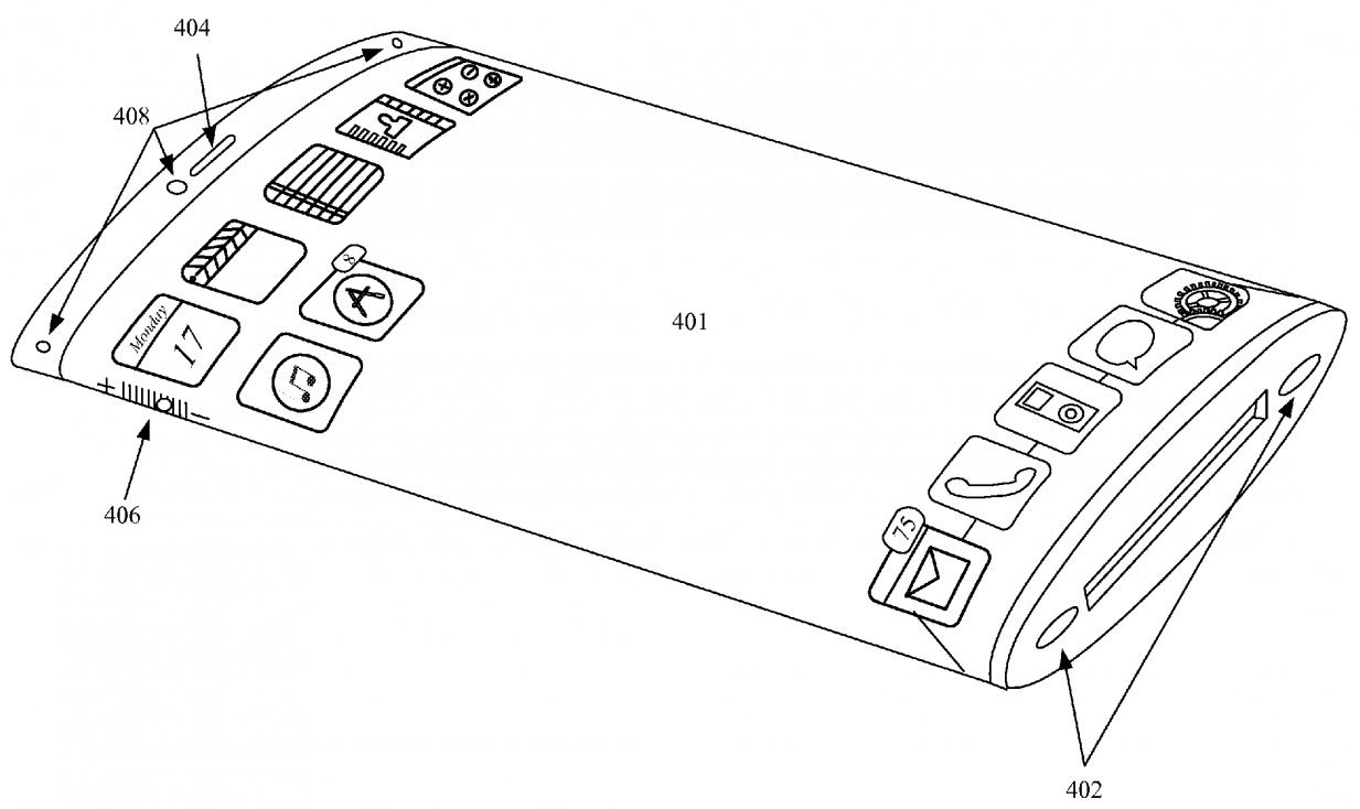 Apple патент изогнутый дисплей