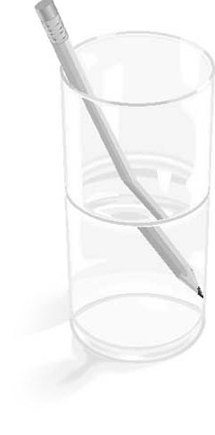 преломление карандаша в стакане с водой