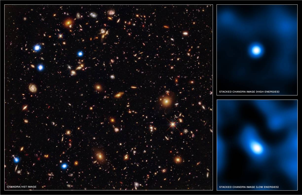 Chandra Hubble супермассивные черные дыры ранняя Вселенной