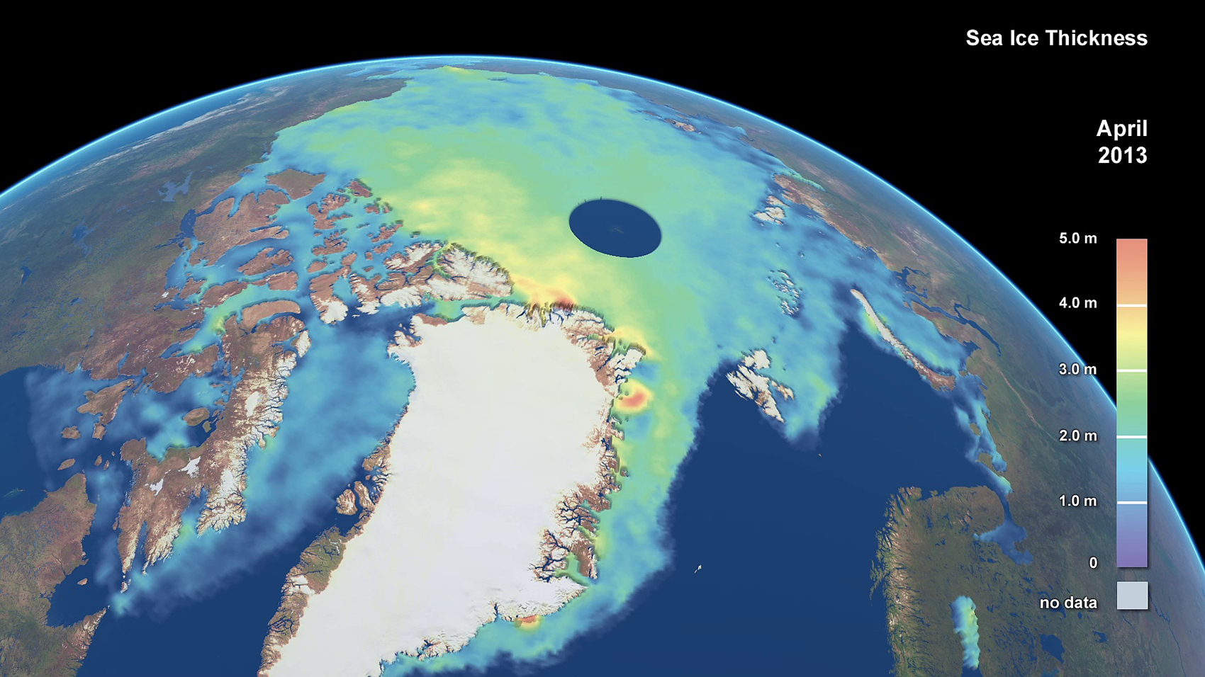 объем морского льда в Арктике